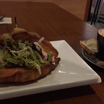 Café Sausalito - Smoked Salmon with scrambled egg, lettuce and balsamic, on a toasted croissant. Perfect! - Cafes Near Me - Hong Kong, HK