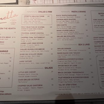 Leonetta - Menu - Mediterranean Near Me - New York, New York Leonetta - Menu - Mediterranean Near Me - New York, New York