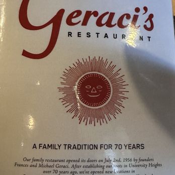 Geraci's Restaurant - The Geraci's menu - Pizza Near Me - University Heights, Ohio Geraci's Restaurant - The Geraci's menu - Pizza Near Me - University Heights, Ohio