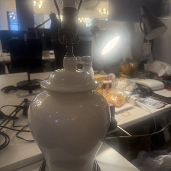 Benny's Lamp Repair - Working area at repair location with my newly repaired lamp - Lighting Fixtures & Equipment Near Me - New York, New York Benny's Lamp Repair - Working area at repair location with my newly repaired lamp - Lighting Fixtures & Equipment Near Me - New York, New York