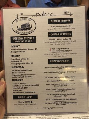 Menu photo 1 Blue Bird Inn Lebanon, PA