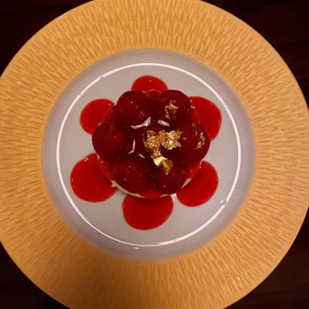 Papi Steak Miami Beach - Strawberry cheesecake topped with edible 24k gold. Order this. - Steakhouses Near Me - Miami Beach, Florida