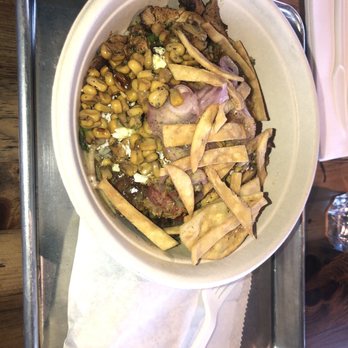 Mezeh - Bowl with chicken, corn, pita croutons, feta cheese, pickled onions and cilantro onions - Mediterranean Near Me - Hampton, Virginia Mezeh - Bowl with chicken, corn, pita croutons, feta cheese, pickled onions and cilantro onions - Mediterranean Near Me - Hampton, Virginia