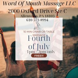Word Of Mouth Massage - Free 15 min massage TODAY