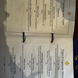 The Golden Cross - Menu