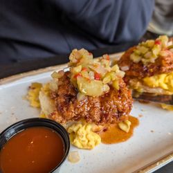 Brunches - These were an interesting hot honey topped chicken biscuit thing... haha