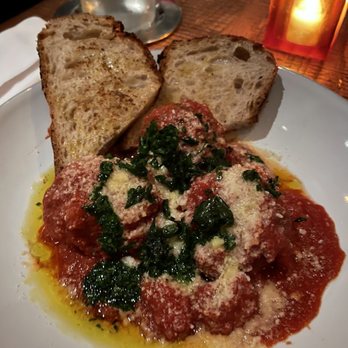 Vallata - Veal meatballs with grilled bread - Italian Near Me - New York, New York Vallata - Veal meatballs with grilled bread - Italian Near Me - New York, New York