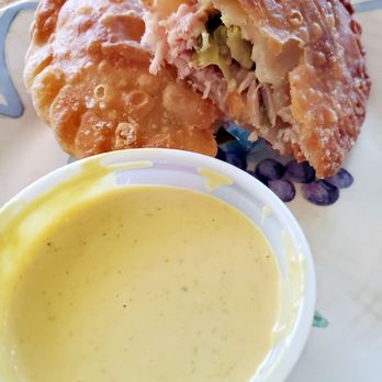 Box Of Cubans - Cuban Sandwich Empanada - Awesome with their homemade mustard sauce on the side - Cuban Near Me - Riverview, Florida Box Of Cubans - Cuban Sandwich Empanada - Awesome with their homemade mustard sauce on the side - Cuban Near Me - Riverview, Florida