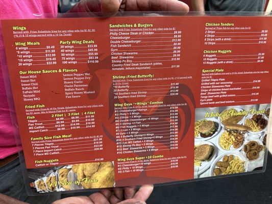Menu photo 1 Wing Guys Vicksburg, MS