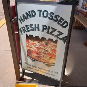 Rye Cafe - a sign for hand tossed fresh pizza - Cafes Near Me - Rye, Colorado
