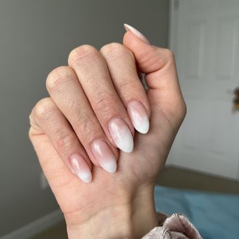 Lux Nails - The pinky is splotchy. U can see the tip isnt fully white and theres a little scuff if you zoom in. - Nail Salons Near Me - Vancouver, Washington
