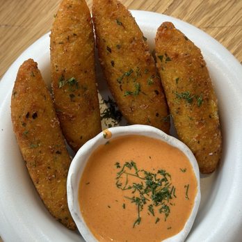 Clio - Saffron Rice Fritter - Mediterranean Near Me - Omaha, Nebraska Clio - Saffron Rice Fritter - Mediterranean Near Me - Omaha, Nebraska