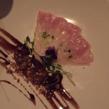 Kata Robata - Hawaiian Amberjack Sashimi with foie gras appetizer - Sushi Bars Near Me - Houston, Texas Kata Robata - Hawaiian Amberjack Sashimi with foie gras appetizer - Sushi Bars Near Me - Houston, Texas