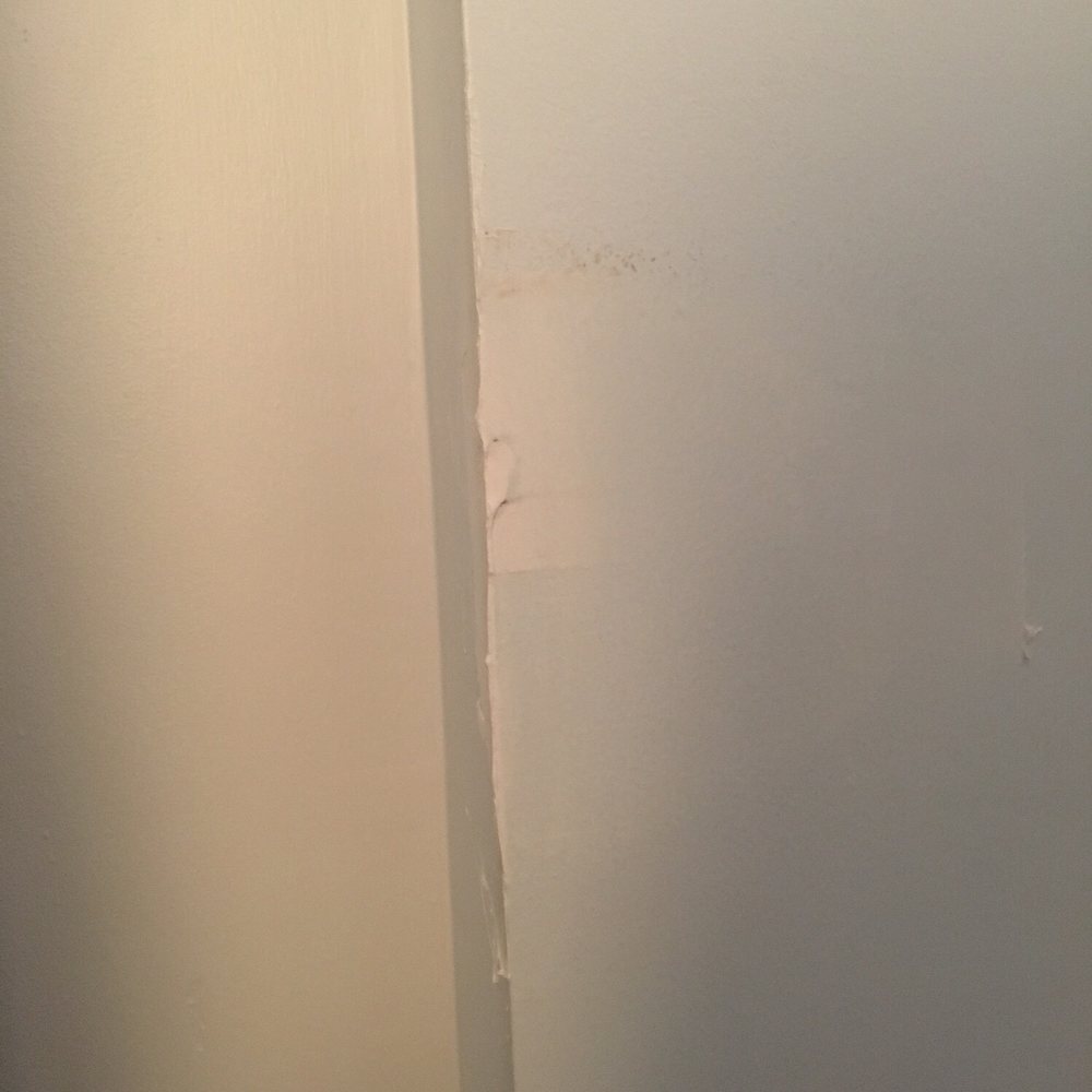 Charm City Movers - We patched the wall but the decent sized dent is still visible. - Movers Near Me - Windsor Mill, Maryland Charm City Movers - We patched the wall but the decent sized dent is still visible. - Movers Near Me - Windsor Mill, Maryland