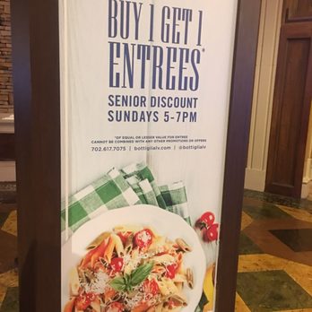 Bottiglia - Sunday Senior discounts - Italian Near Me - Henderson, Nevada