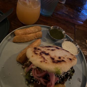 Hola Arepa - Shredded Beef & Plantain Yuca Fries. And I had a drink with ginger in it , soo good - Latin American Near Me - Minneapolis, Minnesota Hola Arepa - Shredded Beef & Plantain Yuca Fries. And I had a drink with ginger in it , soo good - Latin American Near Me - Minneapolis, Minnesota