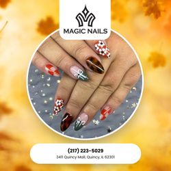Magic Nails & Spa - Modern mix of checks, florals, ribbons, and cheetah prints -- bold yet chic. A fashion-forward masterpiece.  Reserve your set now!
