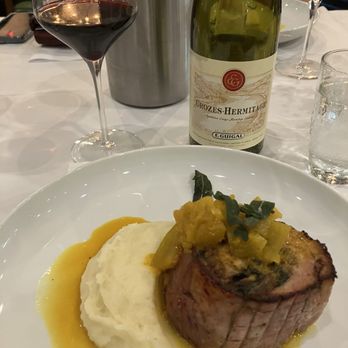 Ember & Iron - Pork,spinach, apples,prosciutto and butter potatoes w/ chutney - American Near Me - Jacksonville, Florida Ember & Iron - Pork,spinach, apples,prosciutto and butter potatoes w/ chutney - American Near Me - Jacksonville, Florida