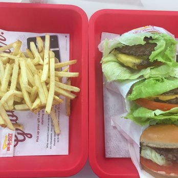 In-N-Out Burger - A hamburger with onions for me and double singles for mom and dad. Yum! - Burgers Near Me - Mesa, Arizona