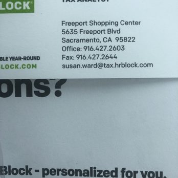 H&R Block - Thanks Susan! - Tax Services Near Me - Sacramento, California H&R Block - Thanks Susan! - Tax Services Near Me - Sacramento, California
