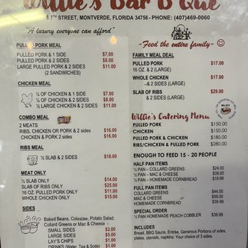 Willie's BBQ - Menu - Barbeque Near Me - Montverde, Florida Willie's BBQ - Menu - Barbeque Near Me - Montverde, Florida