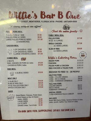 Menu photo 2 Willie's BBQ Montverde, FL Menu photo 2 Willie's BBQ Montverde, FL