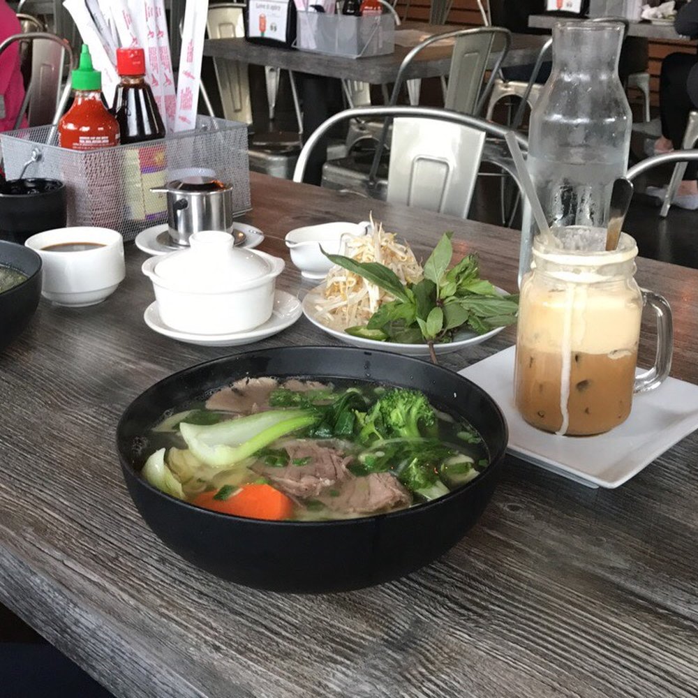 Pho-Ology - Brisket/vegetable pho and Vietnamese iced coffee with ice cream - Vietnamese Near Me - Whittier, California Pho-Ology - Brisket/vegetable pho and Vietnamese iced coffee with ice cream - Vietnamese Near Me - Whittier, California