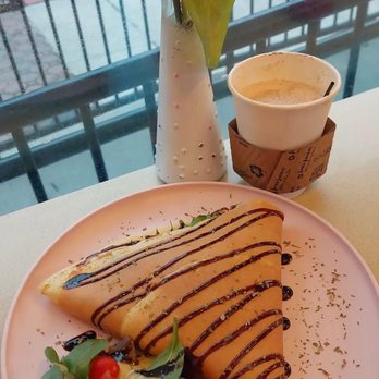 Two Crepes - Italiana crepe and a latte with espresso! - Creperies Near Me - Union City, New Jersey Two Crepes - Italiana crepe and a latte with espresso! - Creperies Near Me - Union City, New Jersey