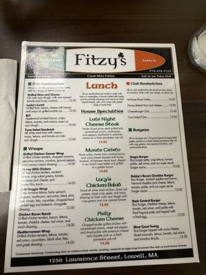 Menu photo 2 Fitzy's Lowell, MA