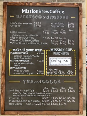 Menu photo 2 Mission Brew Coffee San Diego, CA
