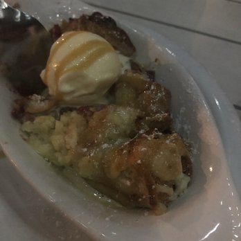 St Augustine Fish Camp - Bread pudding dessert - fun fact you can order a 1/2 size of this is you just want a taste without the guilt - Seafood Near Me - St Augustine, Florida