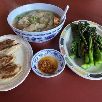Jacky's Cafe - Shrimp dumpling noodle soup with pan fried dumplings and Chinese greens (and chilli oil). - Chinese Near Me - Halifax, Nova Scotia Jacky's Cafe - Shrimp dumpling noodle soup with pan fried dumplings and Chinese greens (and chilli oil). - Chinese Near Me - Halifax, Nova Scotia