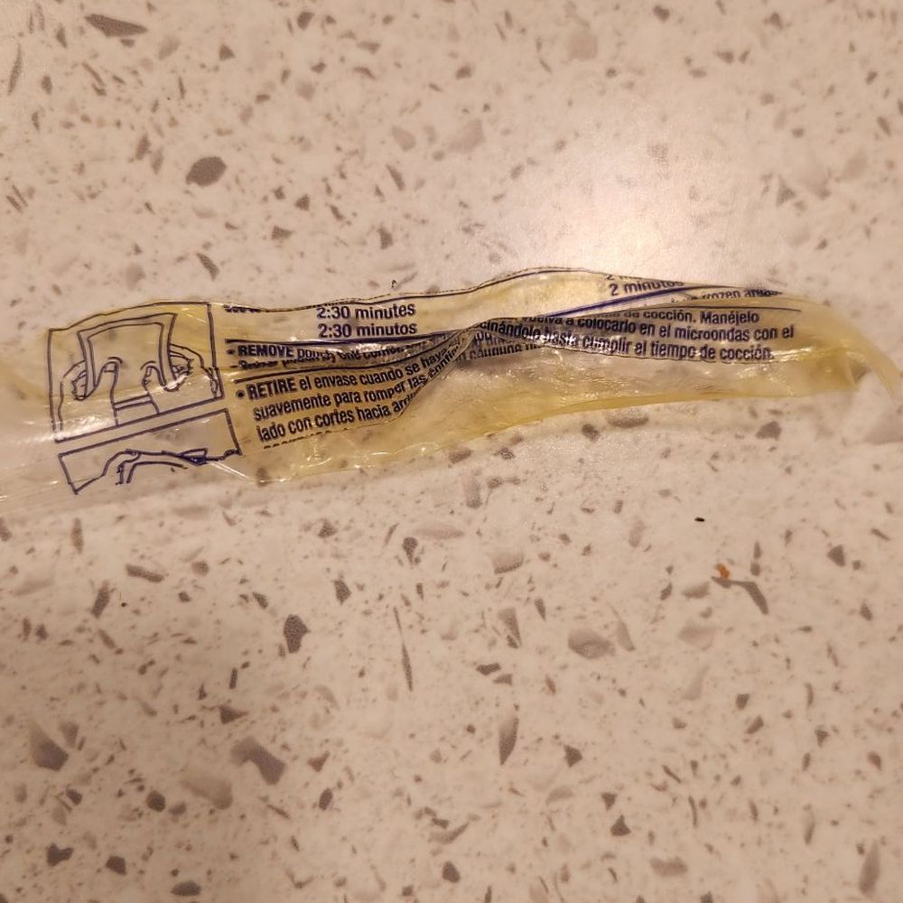 He said this isn't plastic in my mac and cheese and pulled it out. It's the directions of how they make it.!
