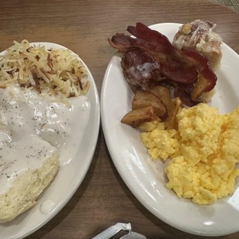 Cattlemen's Steakhouse - Biscuits & Gravy / Hash Browns Bacon / Scrambled Eggs / Cinnamon roll - Steakhouses Near Me - Oklahoma City, Oklahoma Cattlemen's Steakhouse - Biscuits & Gravy / Hash Browns Bacon / Scrambled Eggs / Cinnamon roll - Steakhouses Near Me - Oklahoma City, Oklahoma