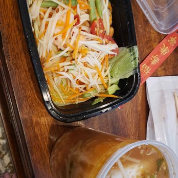 Siam Ginger - Tom yam noodle soup and som tum (papaya salad). - Thai Near Me - Somerville, Massachusetts