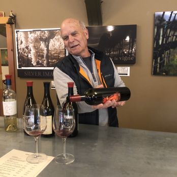 Eric Ross Winery - Eric pouring at Eric Ross - Wineries Near Me - Glen Ellen, California