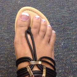 Nail Volution - It has been 2 days and it's still good. I paid extra $5 for white tips. Pedicure is $25