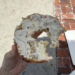 Sesame bagel with cashew spread Sesame bagel with cashew spread