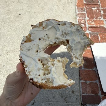 Courage Bagels - Sesame bagel with cashew spread - Bagels Near Me - Los Angeles, California Courage Bagels - Sesame bagel with cashew spread - Bagels Near Me - Los Angeles, California