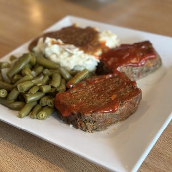 Christine's - MEATLOAF DINNER with mashed potatoes, gravy, and green beans - American Near Me - Cincinnati, Ohio