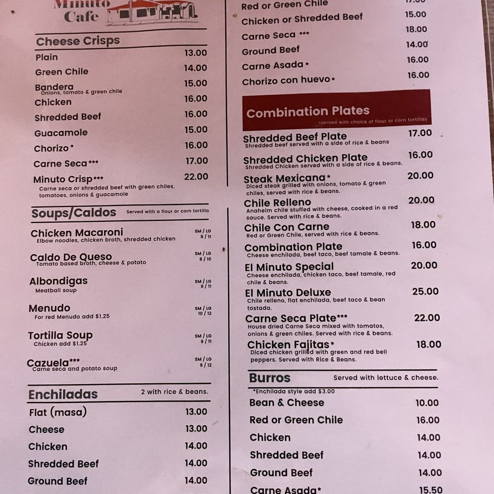 El Minuto Cafe - New menu - Mexican Near Me - Tucson, Arizona