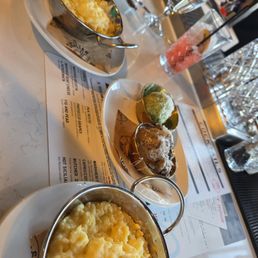 Two sides of polenta and two meatballs Two sides of polenta and two meatballs
