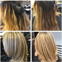 Emile Salon and Spa - Hair by Caitlin before and after color correction