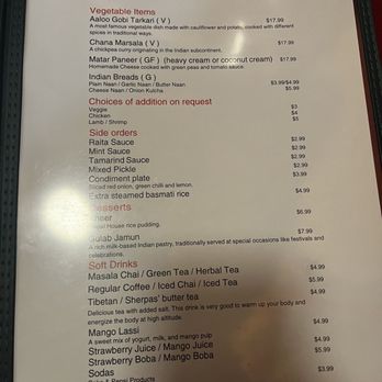Nepal House Restaurant & Bar - Veggie options and sides - Himalayan/Nepalese Near Me - Boulder, Colorado