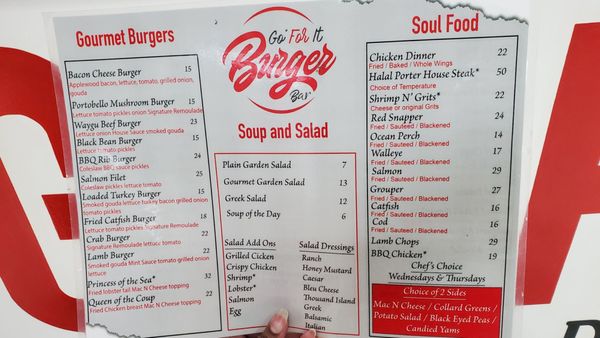 Menu photo 2 Go For It Burger Bar Southfield, MI