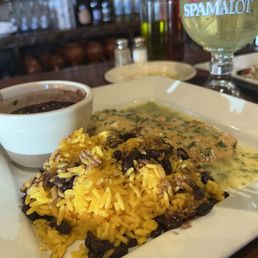 Breaded Filet Of Sole Special with Extra Side Black Beans and a CoronaRita
