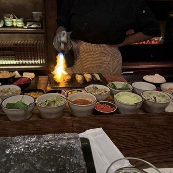 Omakaseed Vegan - Blowtorching eggplant nigiri - Vegan Near Me - New York, New York