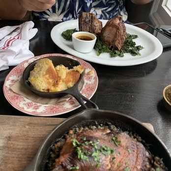 Wm Farmer & Sons - TRIPLE-CUT LAMB LOIN CHOPS Tender Greens, Summer Truffle Spoonbread - New American Near Me - Hudson, New York Wm Farmer & Sons - TRIPLE-CUT LAMB LOIN CHOPS Tender Greens, Summer Truffle Spoonbread - New American Near Me - Hudson, New York