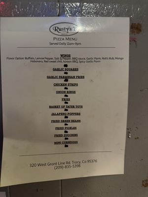 Menu photo 1 Rusty's Tracy, CA