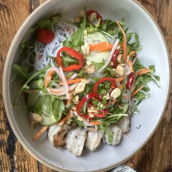 Hawks Public House - Grilled shrimp and rice noodle salad - New American Near Me - Sacramento, California Hawks Public House - Grilled shrimp and rice noodle salad - New American Near Me - Sacramento, California